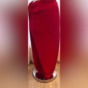 Elegant Red Maxi Skirt